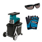 Измельчитель садовый Makita UD2500 + Перчатки L (размер 24) + Очки защитные с пластик. чехлом